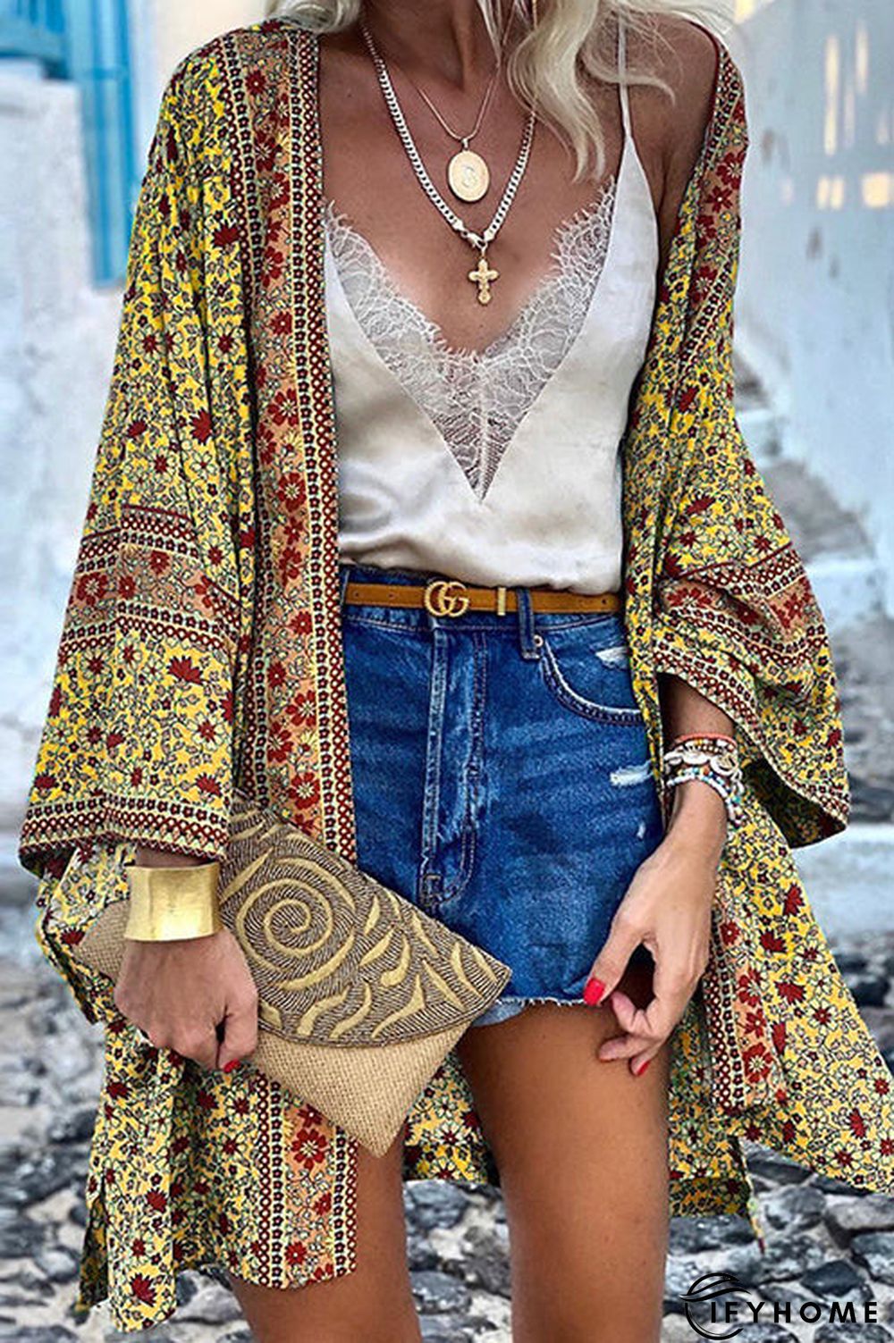 Boho Print Loose Cardigan | IFYHOME