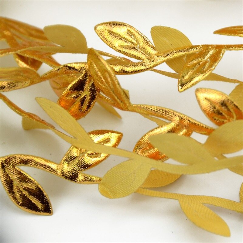 2017 New 5M Artificial Leaf Leaves Vine Silk Nature Gold For Home Wedding Box Decoration Handmade DIY Wreath accessories