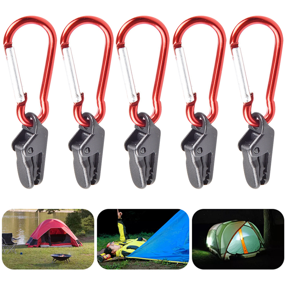 

Outdoor Hiking Camping Tent Awning Fixing Clamp Grip with Carabiner Hook, 20 pcs, 501 Original