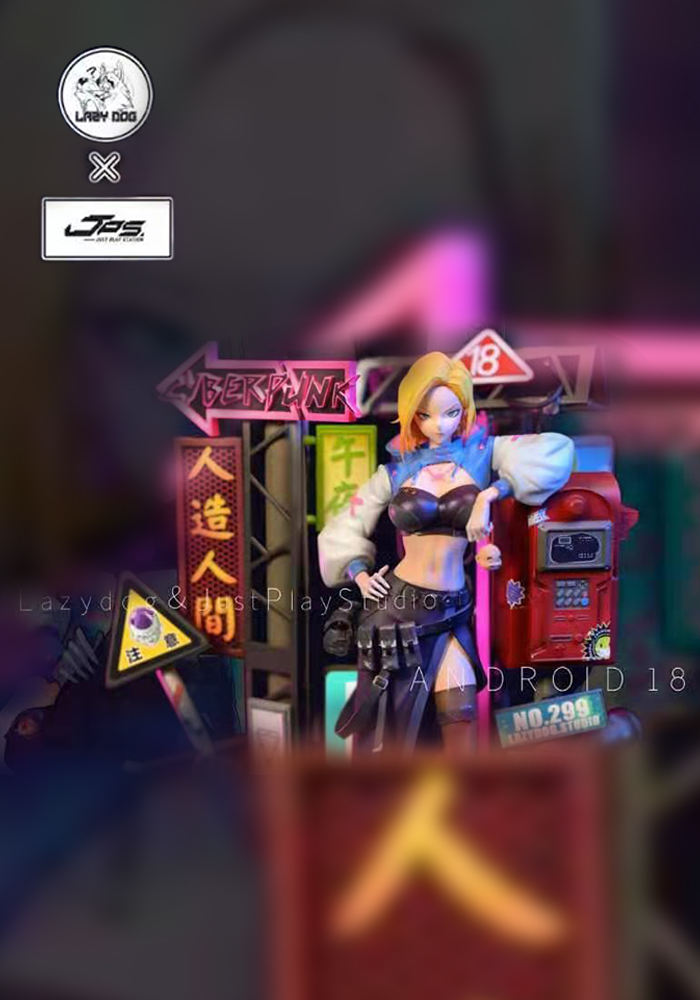 1/6 Scale Cyberpunk ver. Android #18 (Lazuli) - Dragon Ball Resin Statue - Lazydog Studios [Pre-Order]-shopify