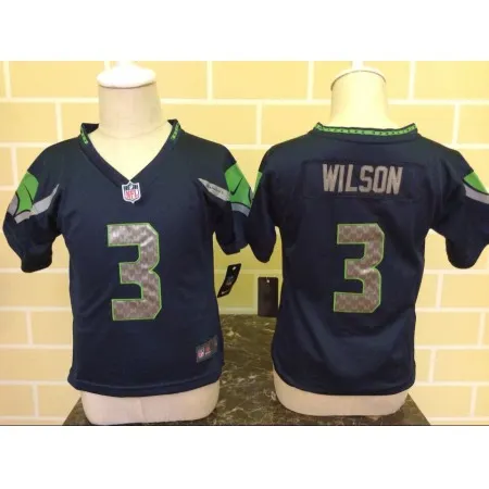 Toddler  Seattle Seahawks #3 Russell Wilson Navy Blue Stitched NFL Jersey