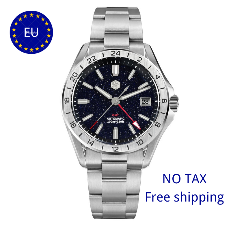 ★Clearance Sale-EU warehouse★San Martin Aventurine Gemstone NH34 GMT Watch SN0129GB San Martin Watch San Martin Watch