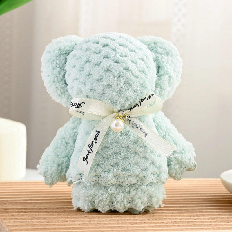5 Pieces Coral Fleece Pineapple Pearl Bear Towel Gift Small Gift 30*30 Opening Gift Welfare Gift