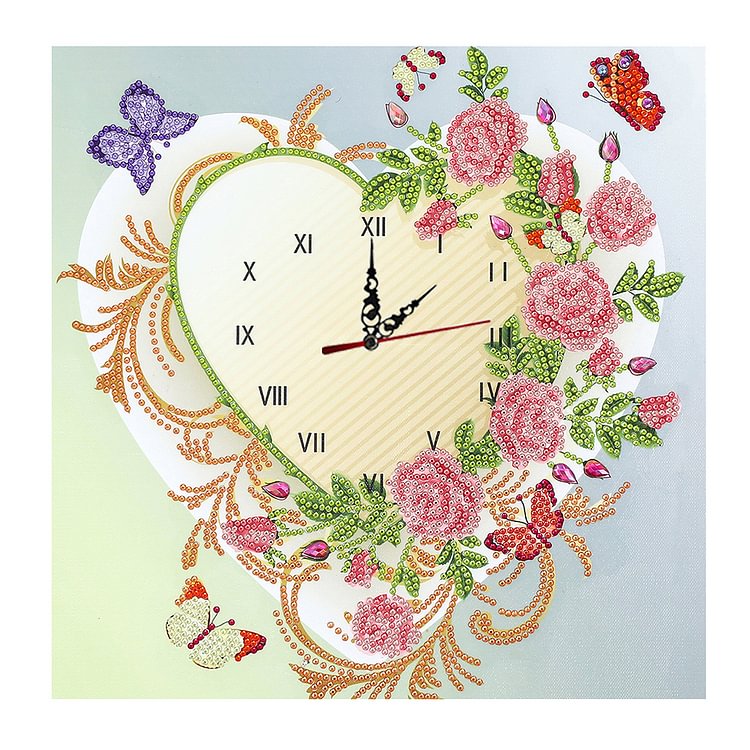 DIY Part Special Shaped Diamond Clock Mosaic Painting Kit (Butterfly)