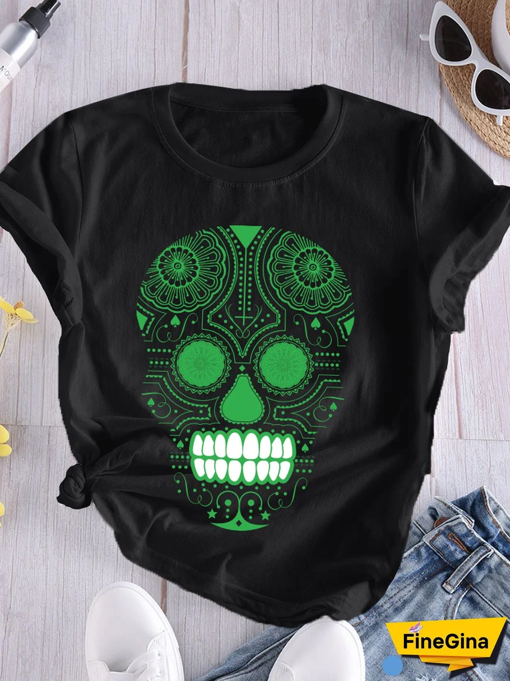 Gothic T-shirt For Women Streetwear Funny Print Hip Hop Short Sleeve T Shirt Harajuku Priority Money Printed Polyester Top Black