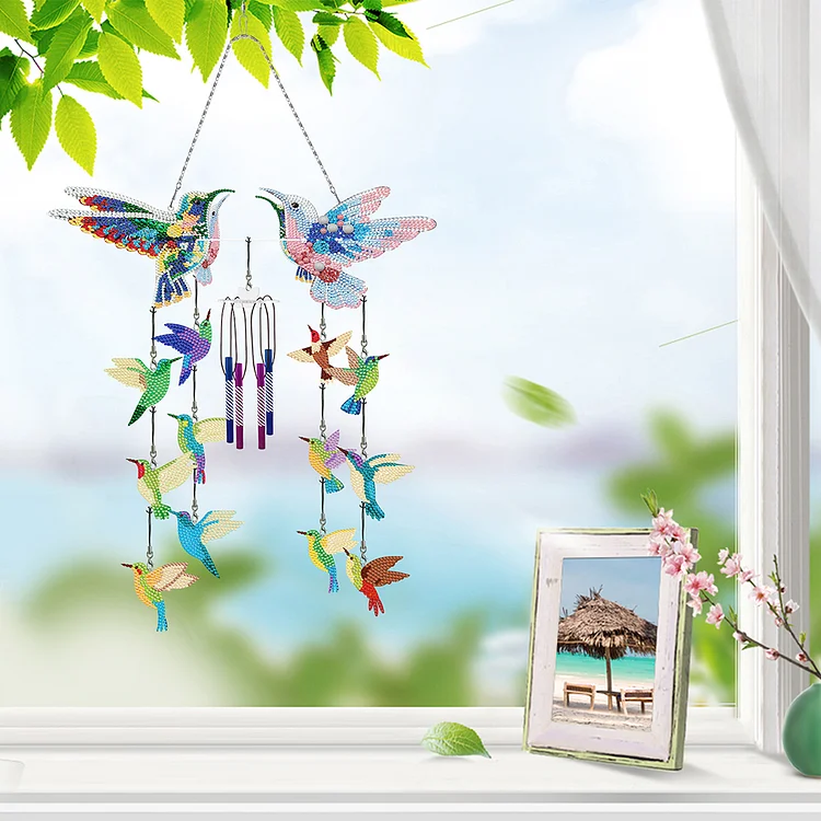 DIY Diamond Art for Home Decor Double Side 3D Wind Chime Pendant Hanging Kit