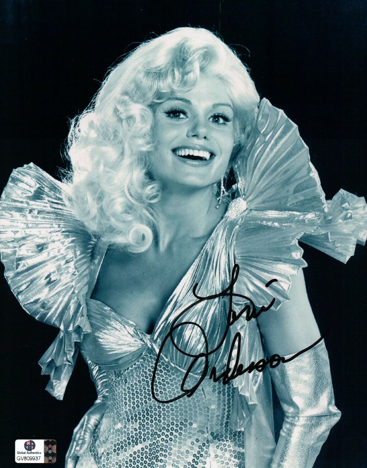 Loni Anderson Signed Autographed 8X10 Photo Poster painting Vintage Sepia Sexy Dress GV809937