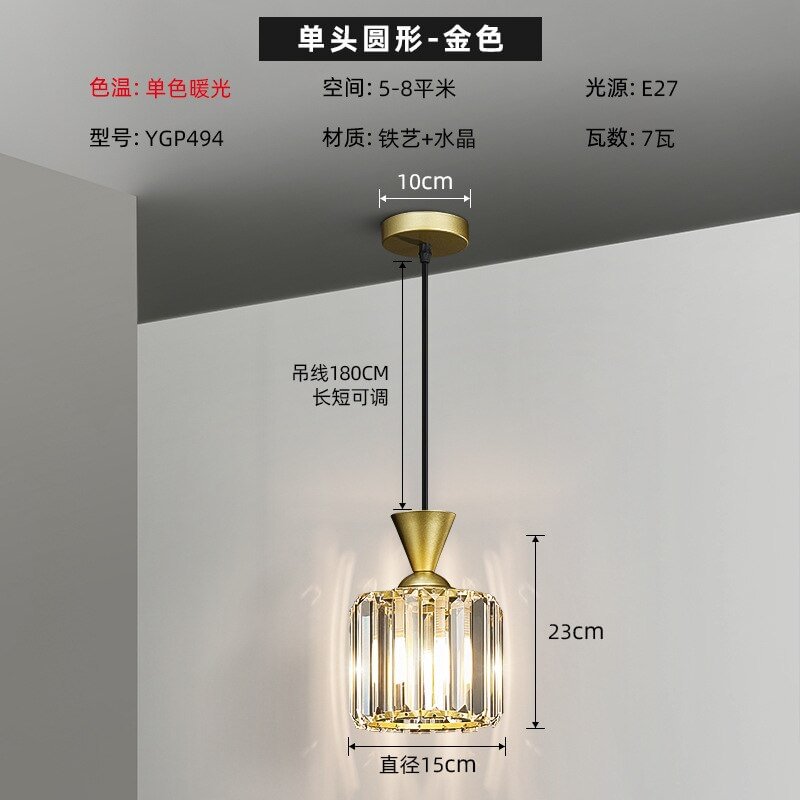 Modern LED Pendant Lights Home Decoration Crystal Hanging Lamps Living Room Light Fixture Bedroom Kitchen Dining Room Lighting