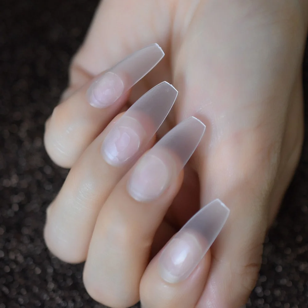 Extra long Stiletto Grey Marble Fake Nails Stone Pattern Pointed Dark Shiny Long Press On False Nails for Finger 24 Count-Nail Inspo