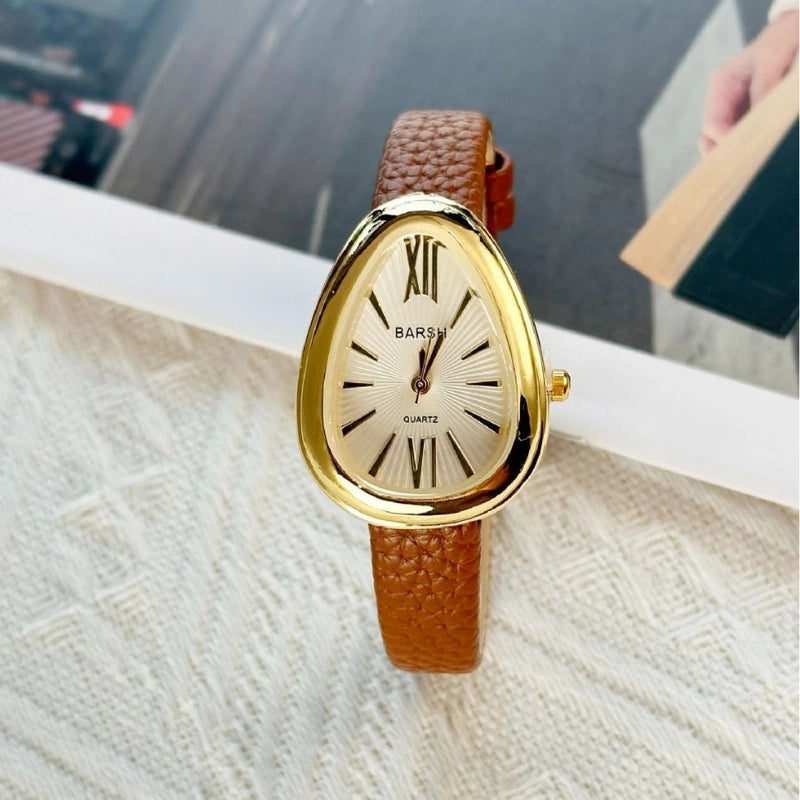 Retro Solid Color Buckle Quartz Watch Women’s Watches