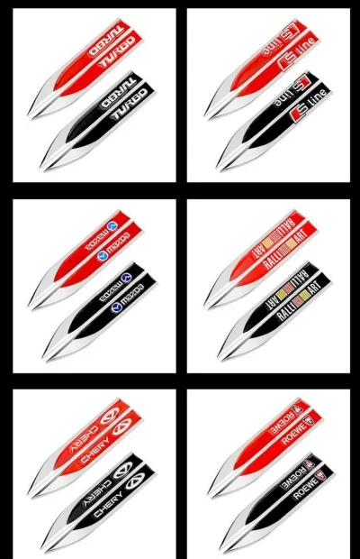 Blade Metal 3D Car Logo Side Label Car Sticker