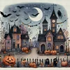 (Multi-Style) Halloween House-11CT Stamped Cross Stitch 50*50cm/19.69*19.69in