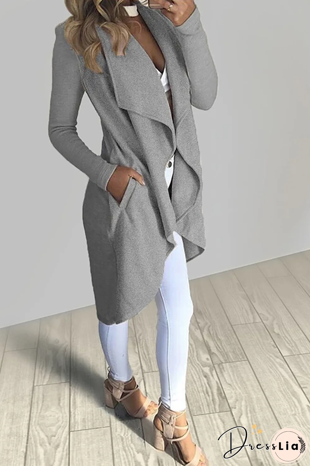 Long Big Lapel Wind Coat