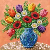 Framed Blue Vase -  DIY Button Art Painting Kit for Creativity DIY Pearl Dot Crafts for Gift Home Wall Decor 30*30CM