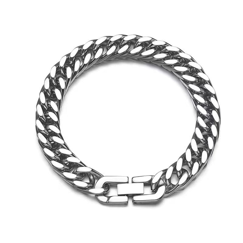 Stainless Steel Cuban Bracelet Figaro Combination Suit Fashionable Titanium Steel Men’s Bracelet