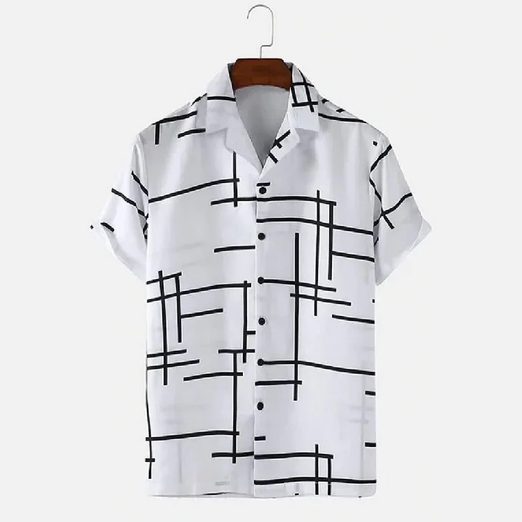 Irregular Line Short-Sleeved Shirt