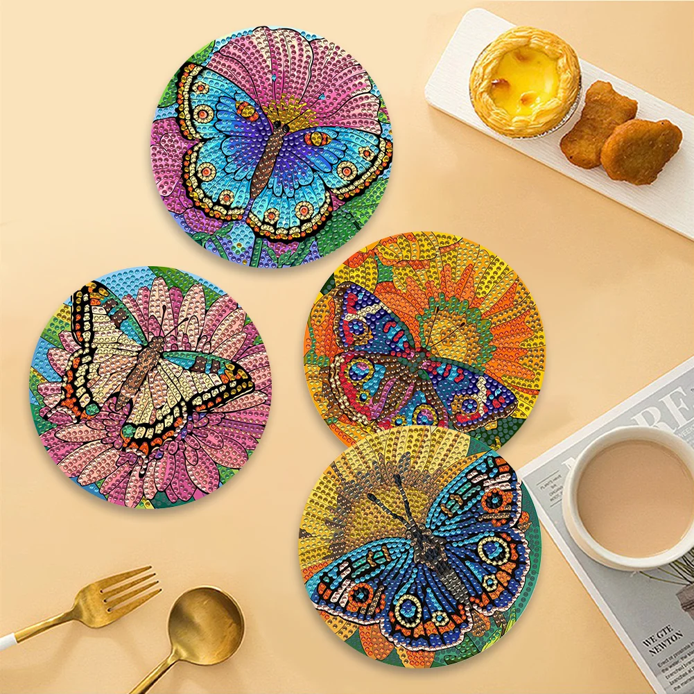 DIY Diamond Dot Kits Butterfly Diamond Painting Placemats Projects for Beginners
