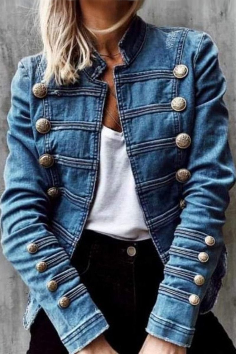 Double Breasted Denim Jacket