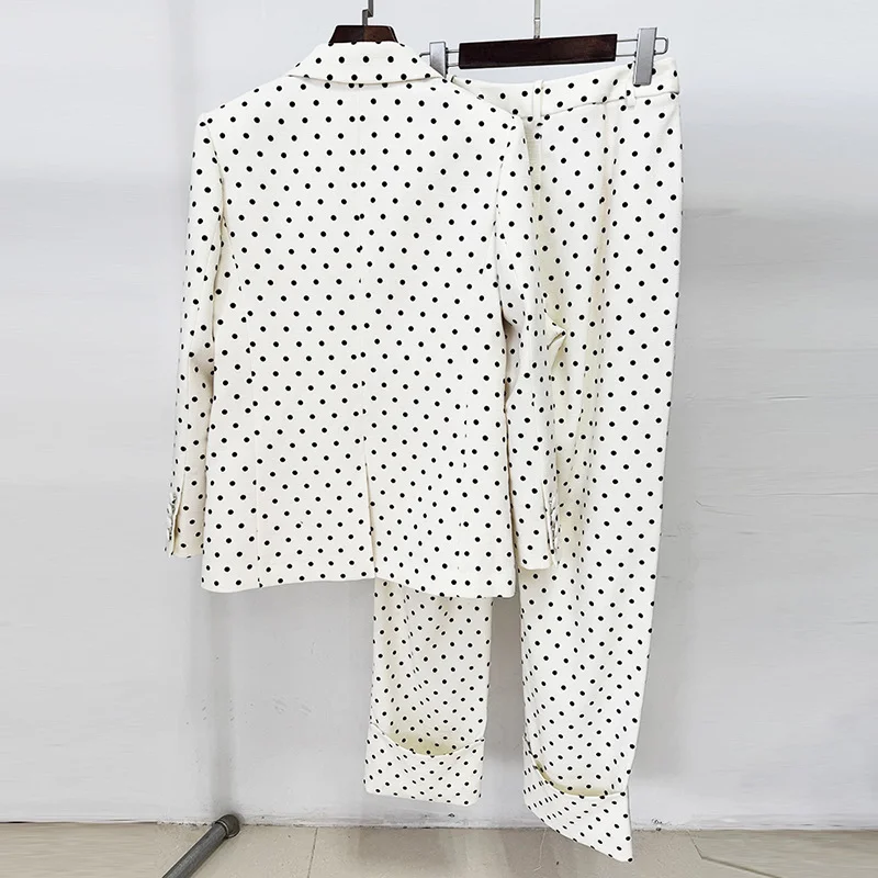 Nigikala Nigikala Star New Bow Decoration Wave Dot Suit Jacket Trouser Suit Two Sets