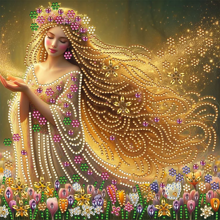 Girl - Partial Drill - Special Diamond Painting(30*30cm)