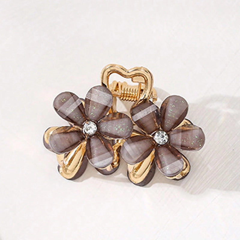 Cute Sweet Women’s Daisy Artificial Crystal Metal Inlay Rhinestones Hair Claws
