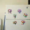 (US Local)Special Shape Flower Barrel Diamond Painting Cartoon Fridge Magnetic Stickers