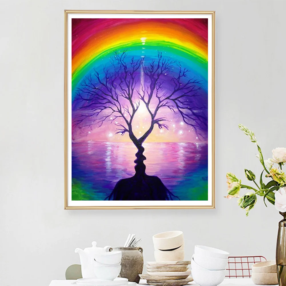Full Square Diamond Painting 20*30cm - Rainbow Tree