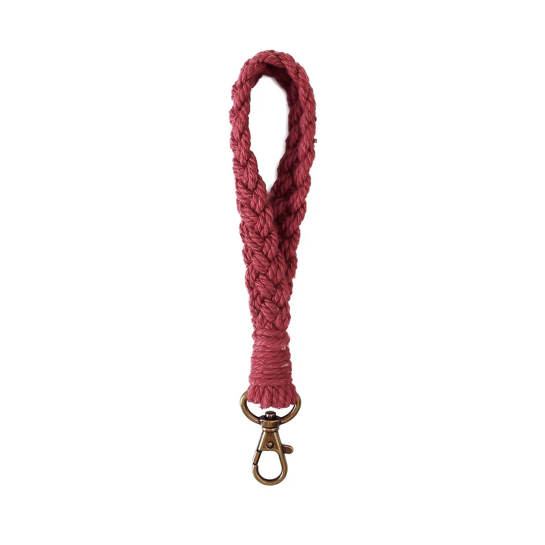 Dvacaman INS Macrame Twisted Keychain For Women Boho Handmade Key Holder Keyring Macrame Bag Charm Anti-lost Jewelry Accessories