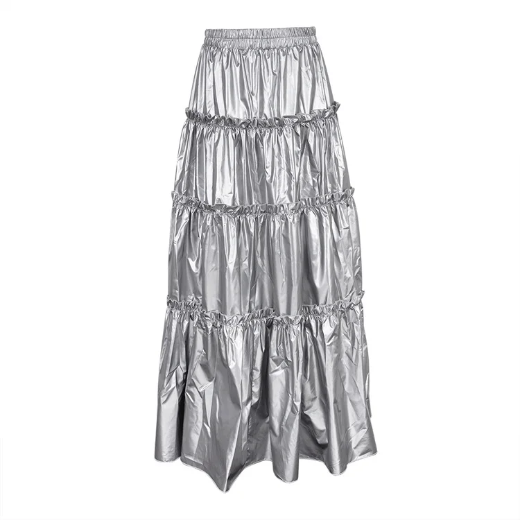 Niche Design Silver High Waist Skirt - yankia