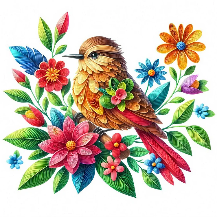 Bird Quilling 40*40CM (Canvas) Full Round Drill Diamond Painting gbfke