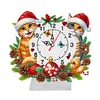 Diamond Painting Acrylic Christmas Cat Clock for Home Office