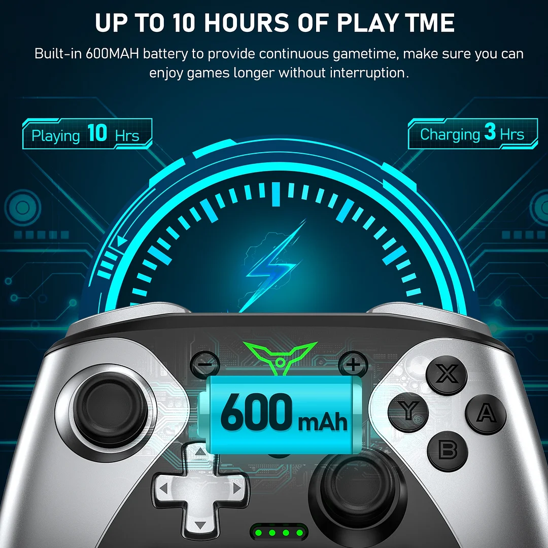 DinoFire Wireless Nintendo Switch Controller for Switch/Switch Lite/OLED, Switch Controller Compatible with Dual Motors(Green)