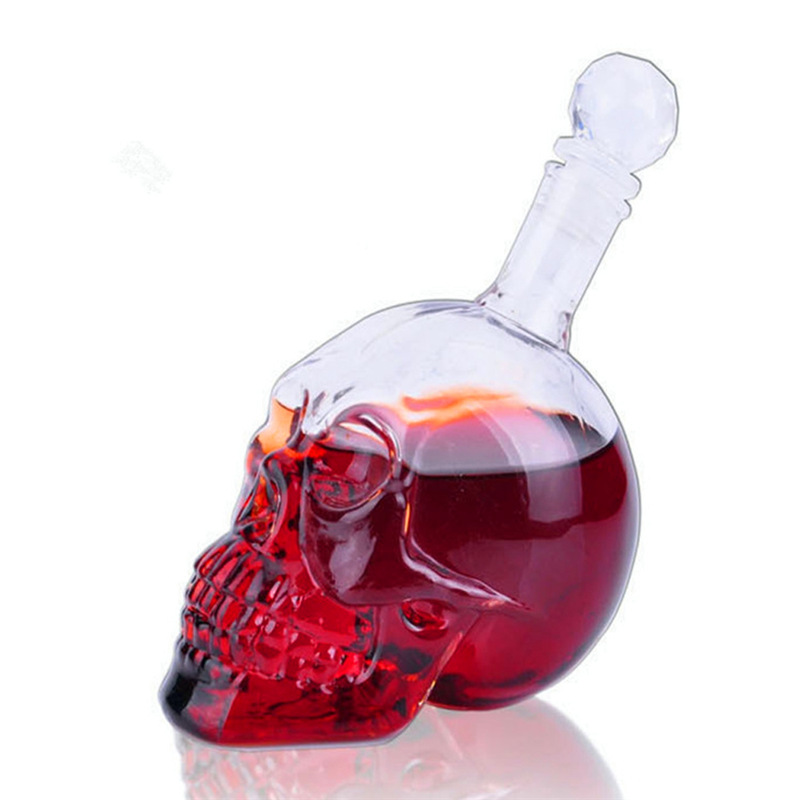 Tegooe Crystal Skull Head Decanter and Shot Glass Set Novelty Whiskey