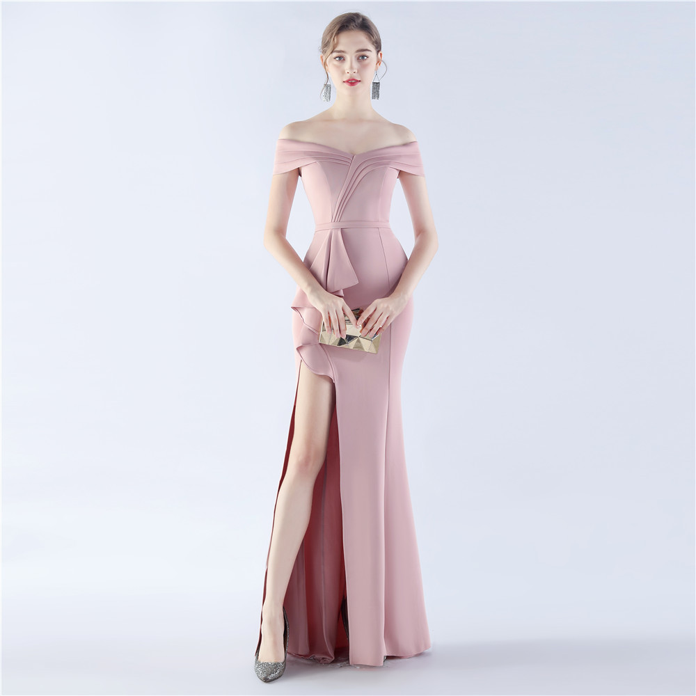 Classic Satin Off Shoulder Long Evening Dress - Elegant & Timeless - Ootddress Classic Satin Off Shoulder Long Evening Dress - Elegant & Timeless - Ootddress