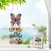 (US Only)Double Sided Flower Butterflies Crystal Wind Chimes Pendant Kit for Window Decor