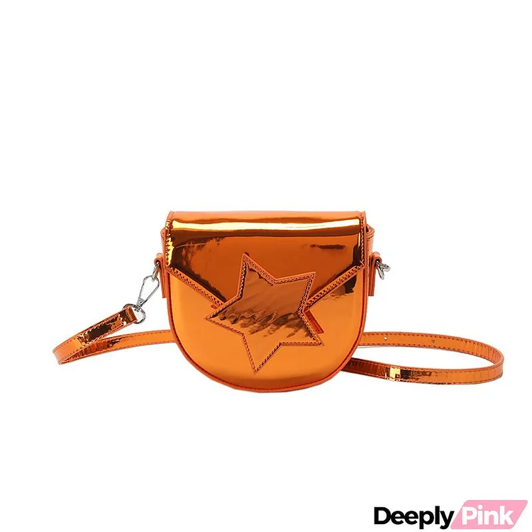 Women Fashion Shiny Messenger Saddle Bag