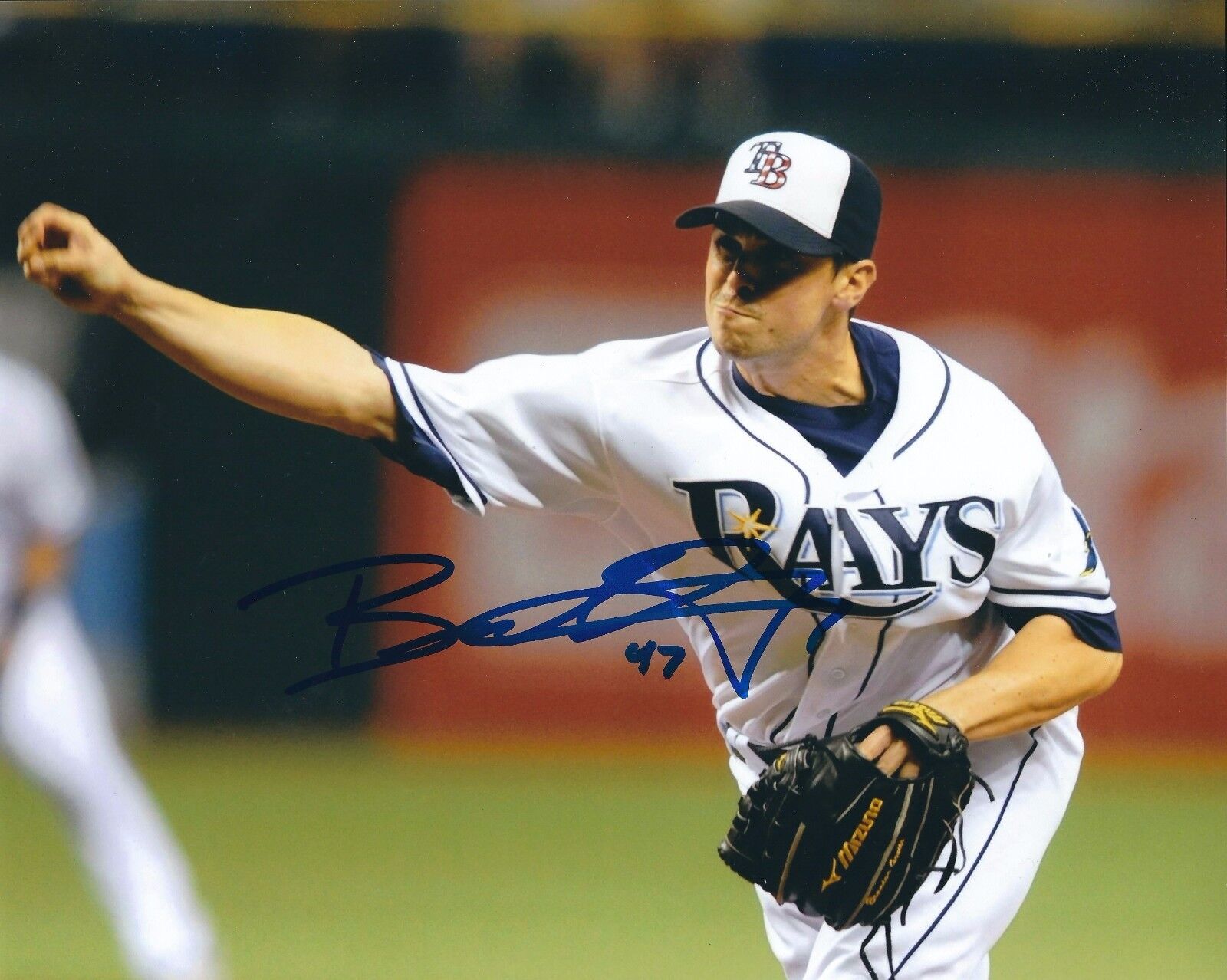 Autographed 8x10 BRANDON GOMES Tampa Bay Rays Photo Poster painting - COA