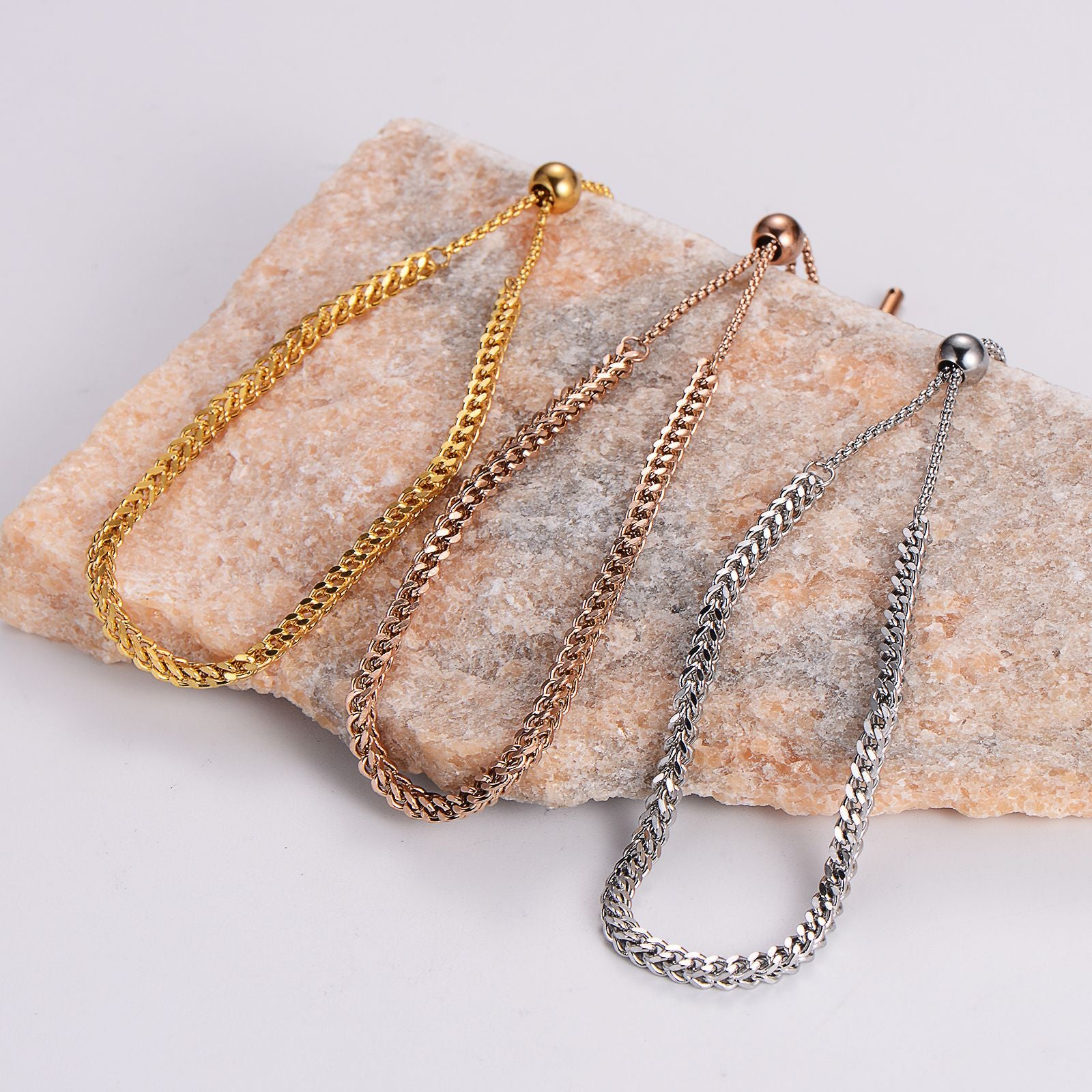 Expressive Women Chain Geometric Stainless Steel Electroplating Bracelets