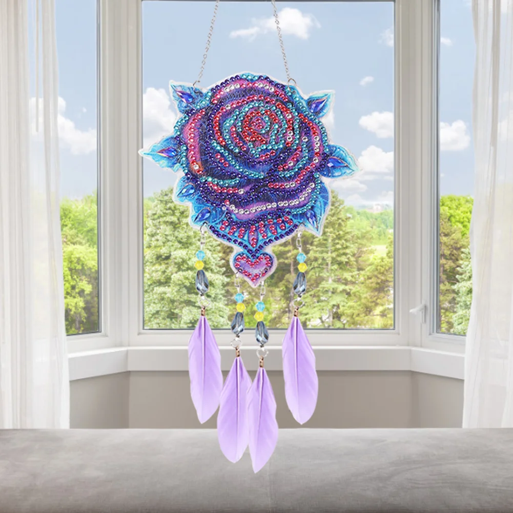 DIY Diamond Painting Dream Light Catcher Wind Chime - Rose