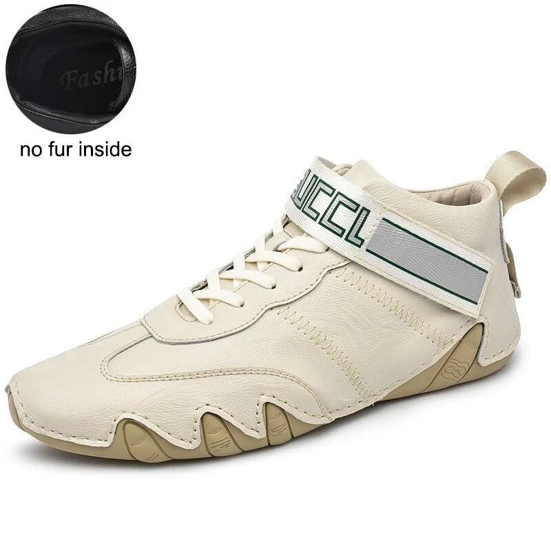 2021 Winter High Quality Leather Men Boots Winter Waterproof Ankle Boots Plush Warm Boots Outdoor Working Snow Boots Men Shoes