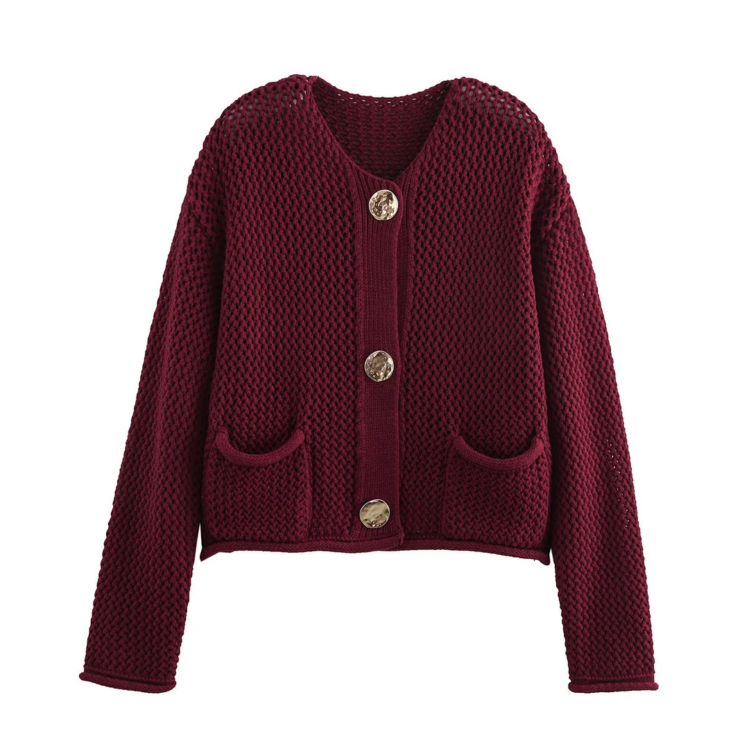 Toloer New 2024 Women's High-End Thick Needle Long-Sleeved Sweater Cardigan Jacket W063 2047-1-Outfit Ideas