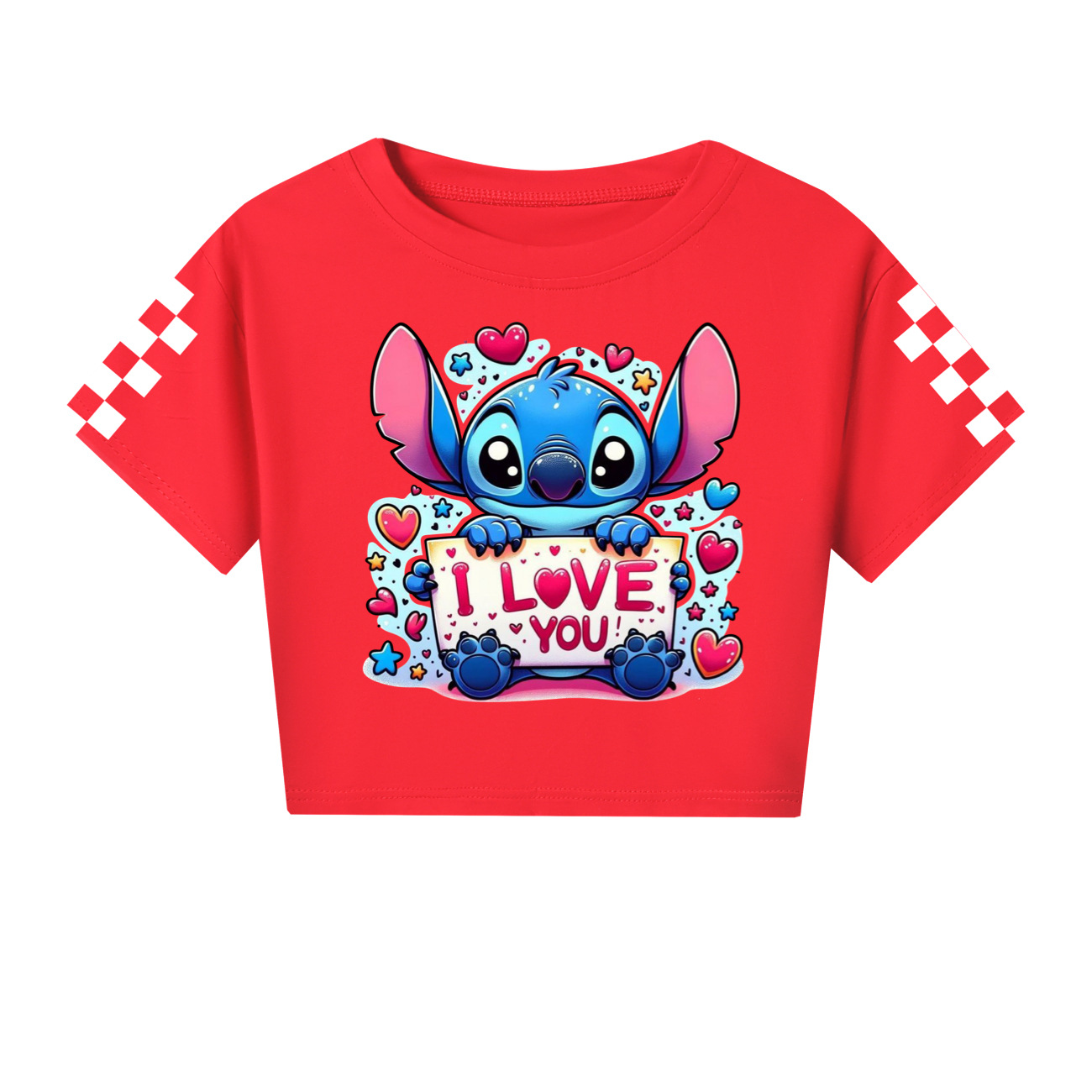 Stitch Themed Family Matching Short Sleeve Top & Shorts Set for Adults and Kids - 3662 -Mayoulove