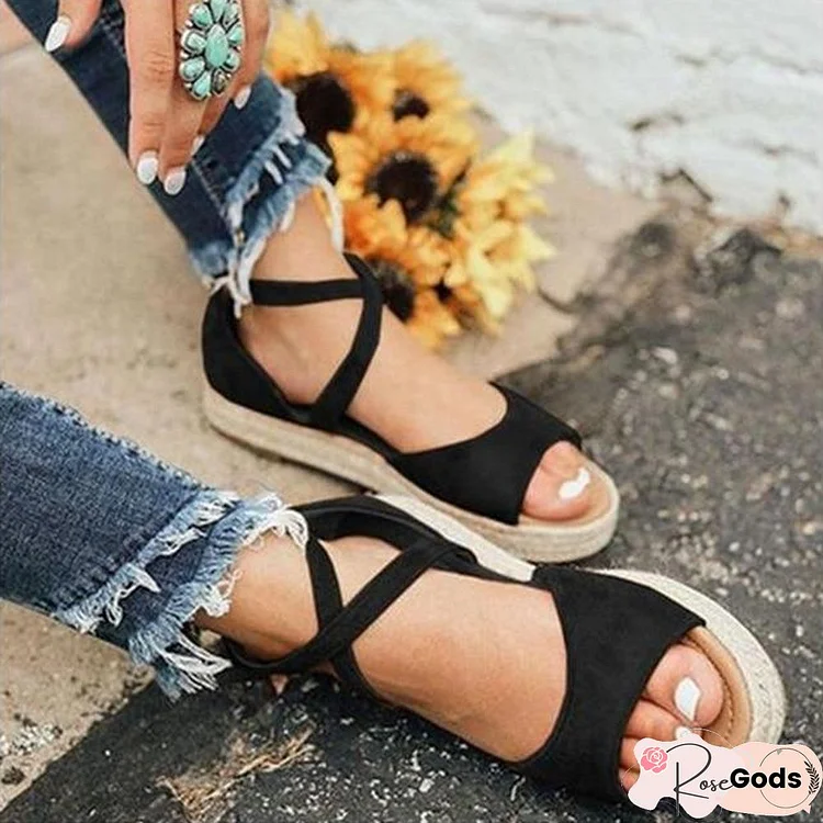 Women's Platform Sandals Peep Toe Design Roman Sandals