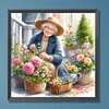 Diamond Painting-DIY Full Round Drill Garden Old Lady