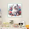 Rose Cat-11CT Stamped Cross Stitch 40*40cm/15.75*15.75in tapestrymarket