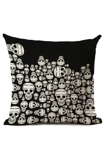Horrible Party Sofa Decor Skulls Print Halloween Throw Pillow Cover-elleschic