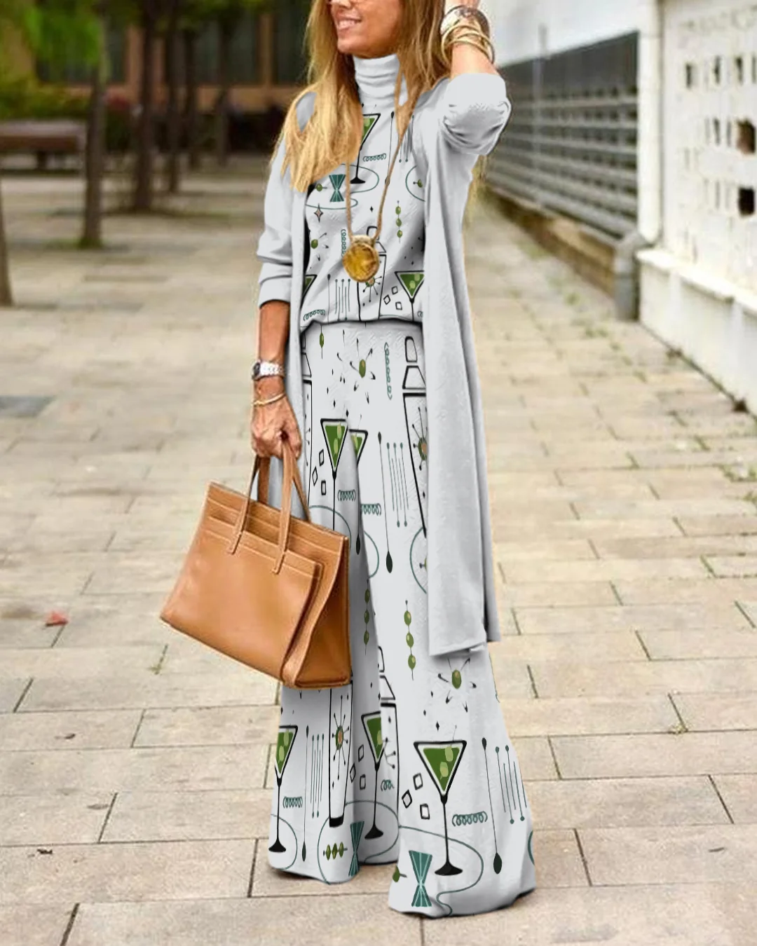 Herringbone Sweater Three-Piece Suit 4dc8