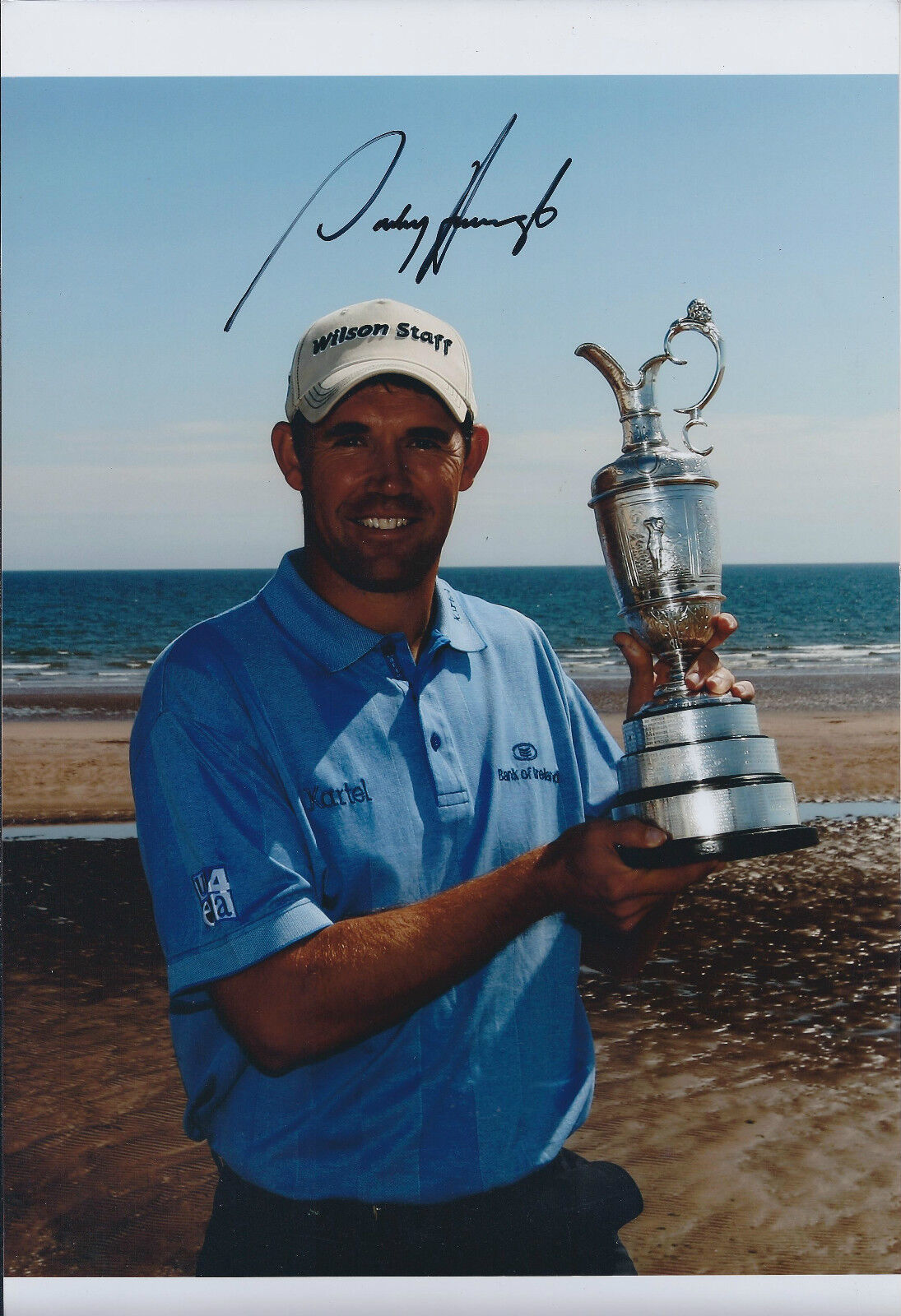 PADRAIG HARRINGTON SIGNED Autograph 11x8 Photo Poster painting AFTAL COA with Open Golf Trophy