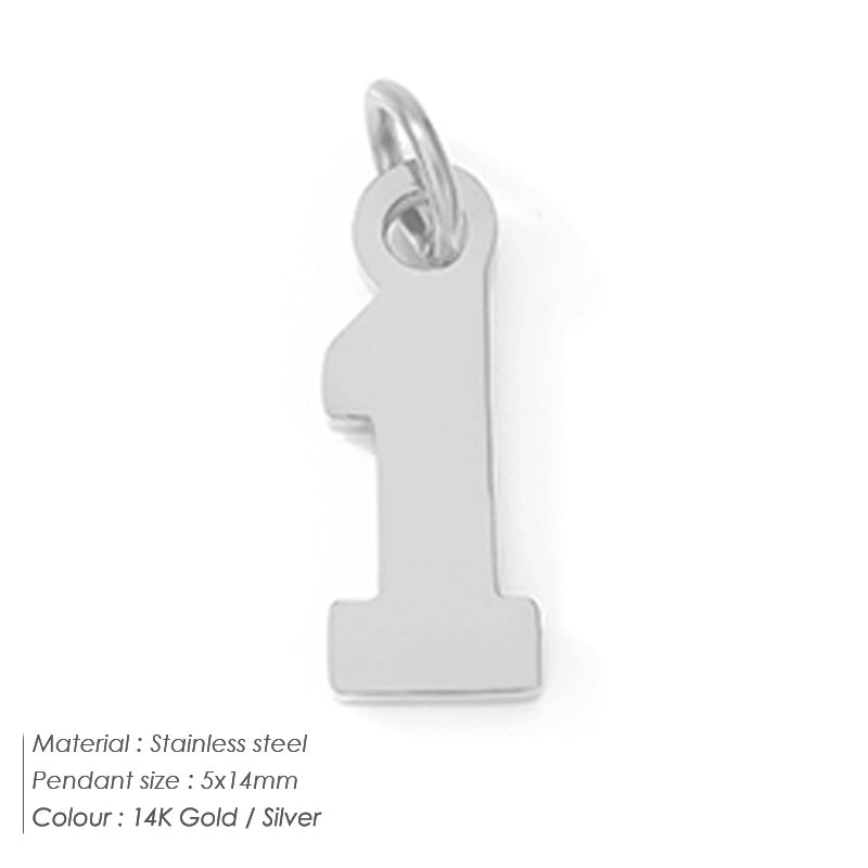 1 Piece 14*17mm 8 * 14mm 304 Stainless Steel 14K Gold Plated Number Pendant Jewelry Accessories