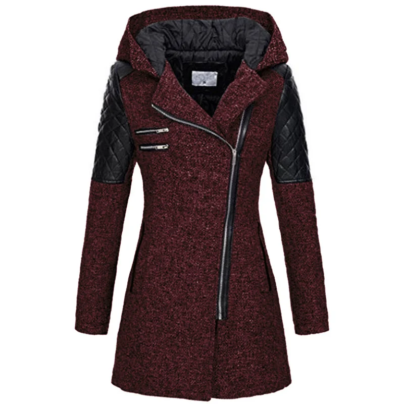 Nigikala Nigikala Explosion Of Women's Autumn And Winter Long Hooded Loose Zip-Chain Coat